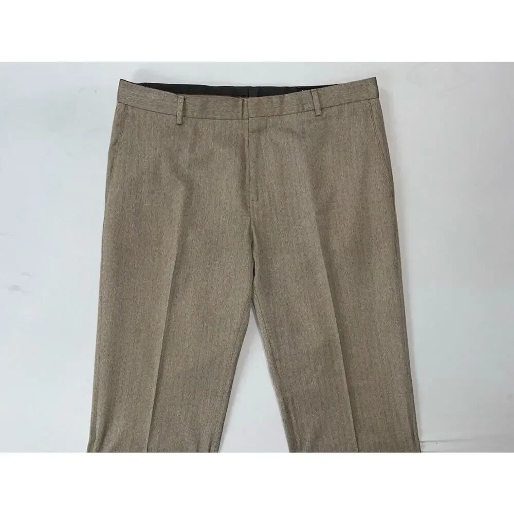Banana Republic Tailored Slim Fit Flat Front Dress Pants. Herringbone, 35X34 EUC